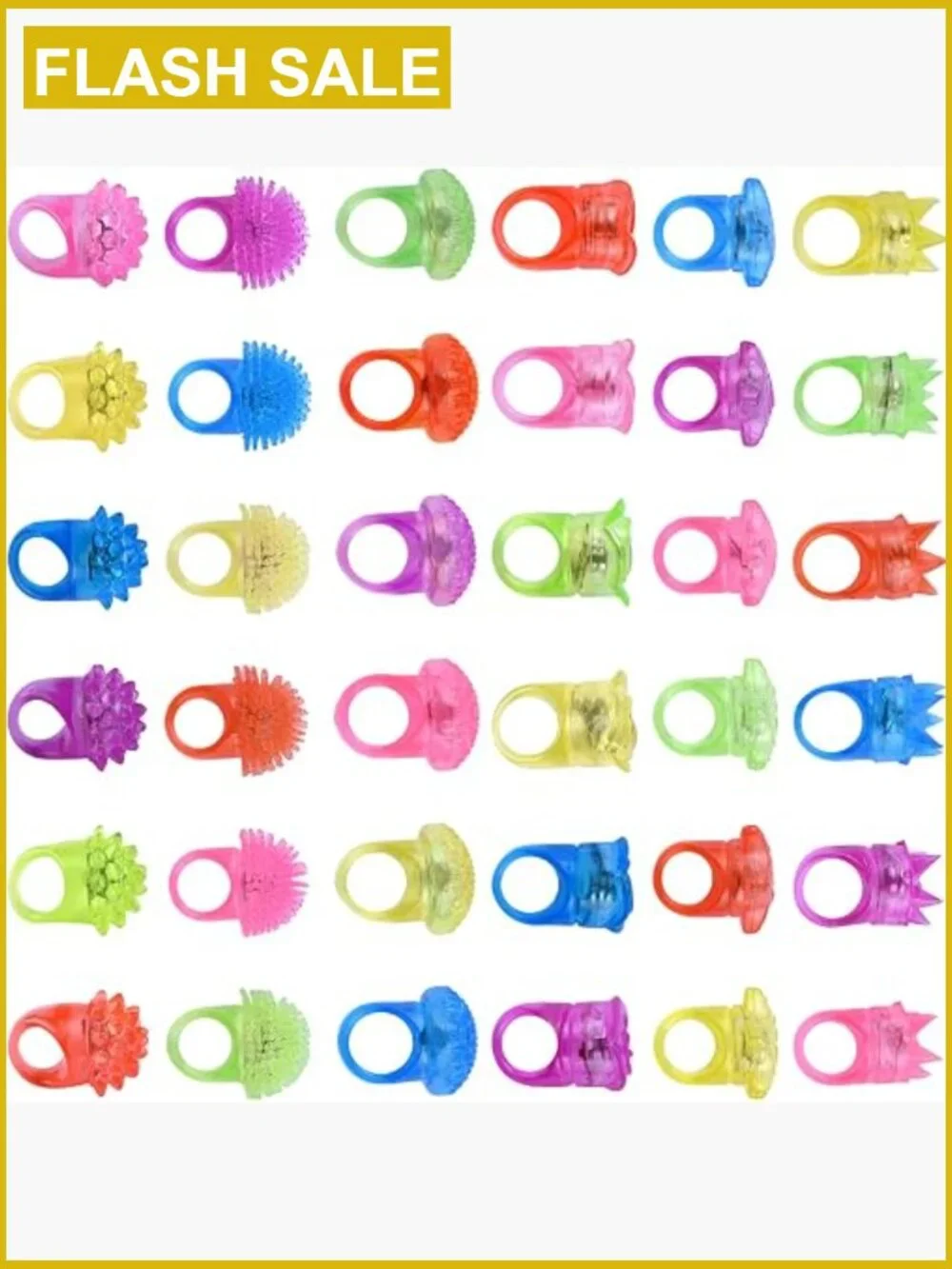 Light Up Rings Party Favors, Glow in the Dark LED Flashing Bumpy Rings, Soft